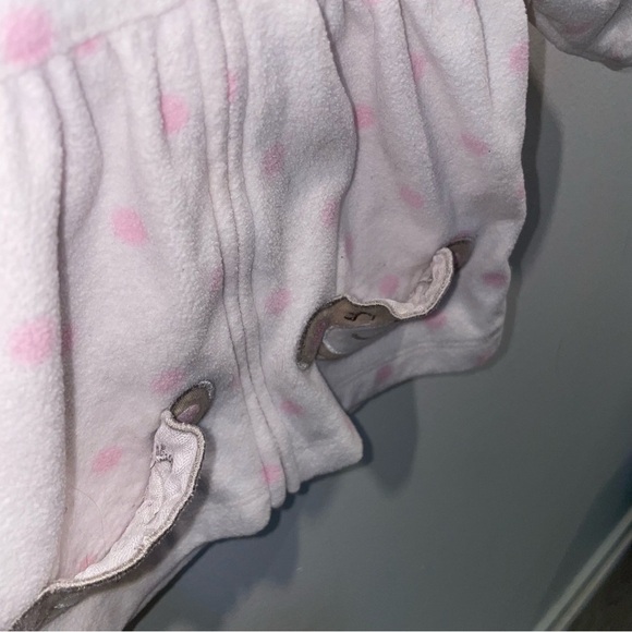 5/$15 Carter's Pink Polka Dot Fleece Baby Hoodie - Picture 4 of 7